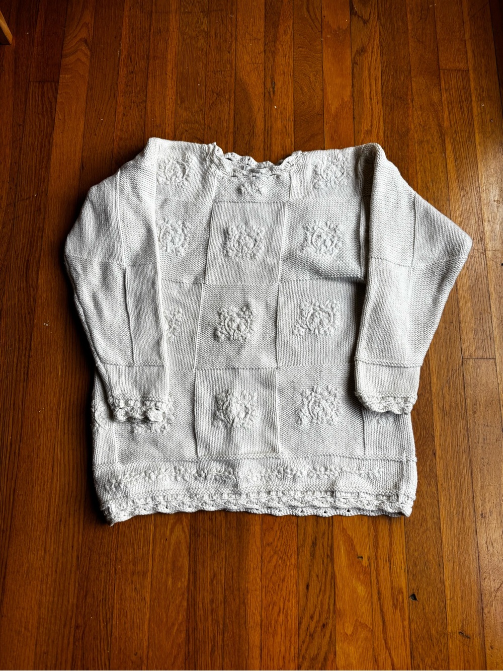 Vintage Cream Knit Women's Sweater
